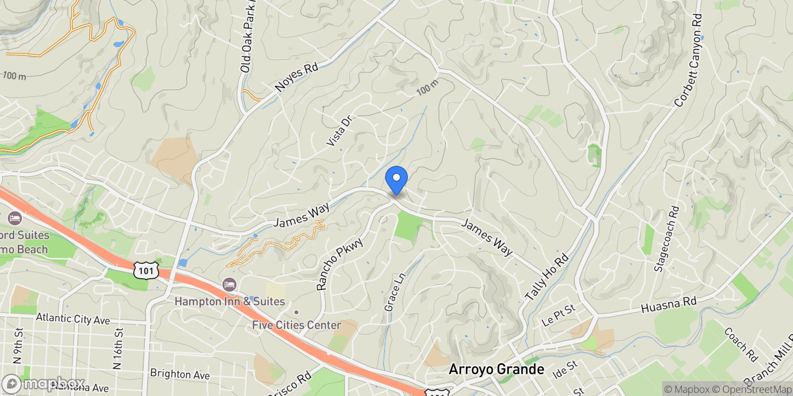 Map showing 553 Rosemary, Arroyo Grande, CA 93420, Arroyo Grande, California, United States.