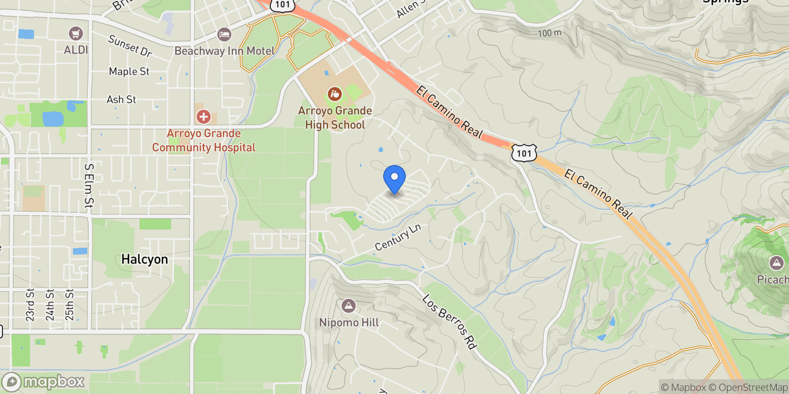 Map showing 820 Farnsworth Drive Unit# 206, Arroyo Grande, CA 93420, Arroyo Grande, California, United States.