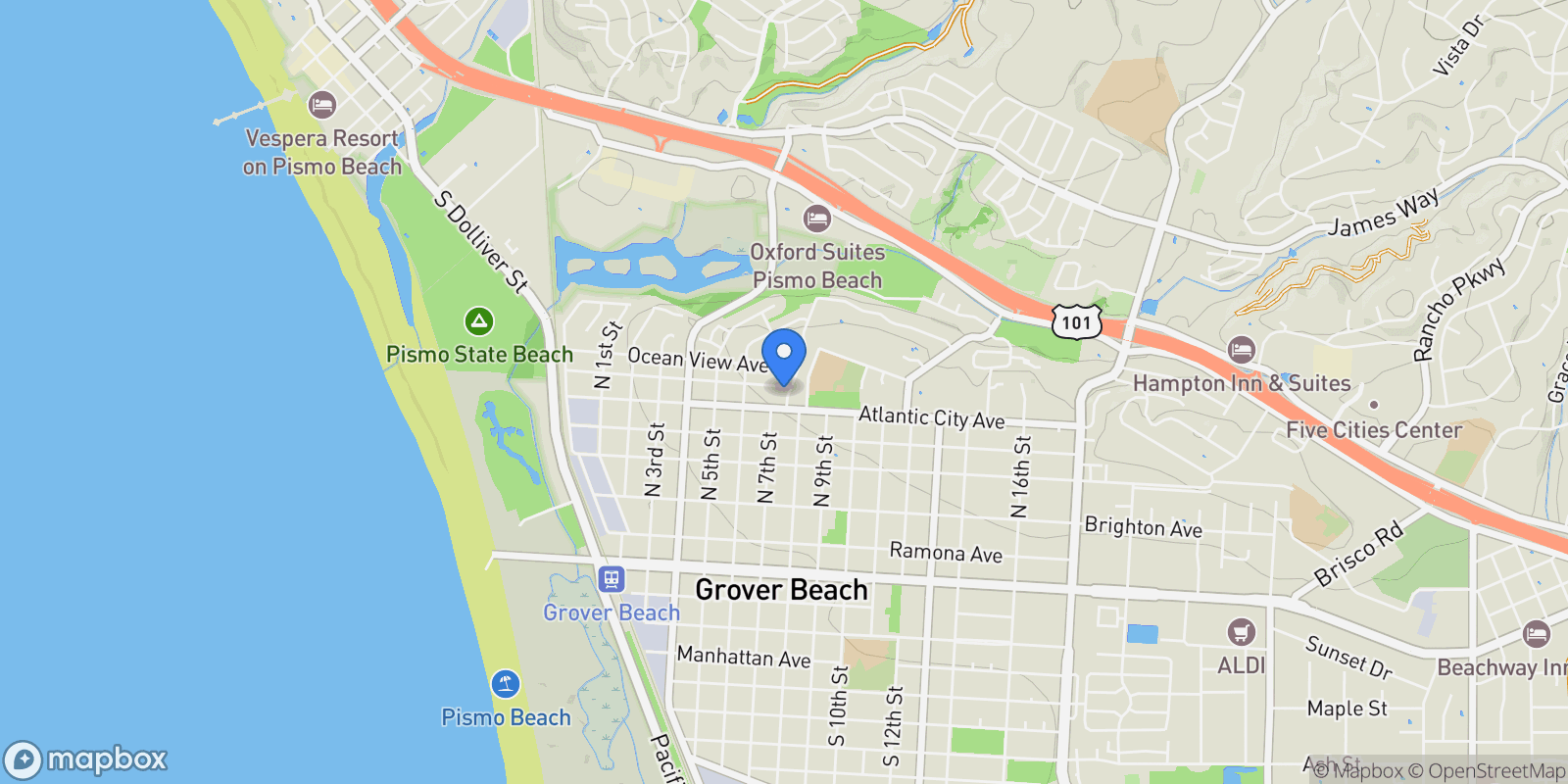 Map showing 691 Charles Street, Grover Beach, CA 93433, Grover Beach, California, United States.