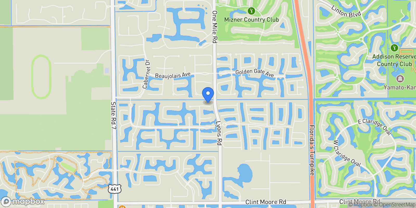 Map showing 9065 Benedetta Place, Boca Raton, Florida, United States.