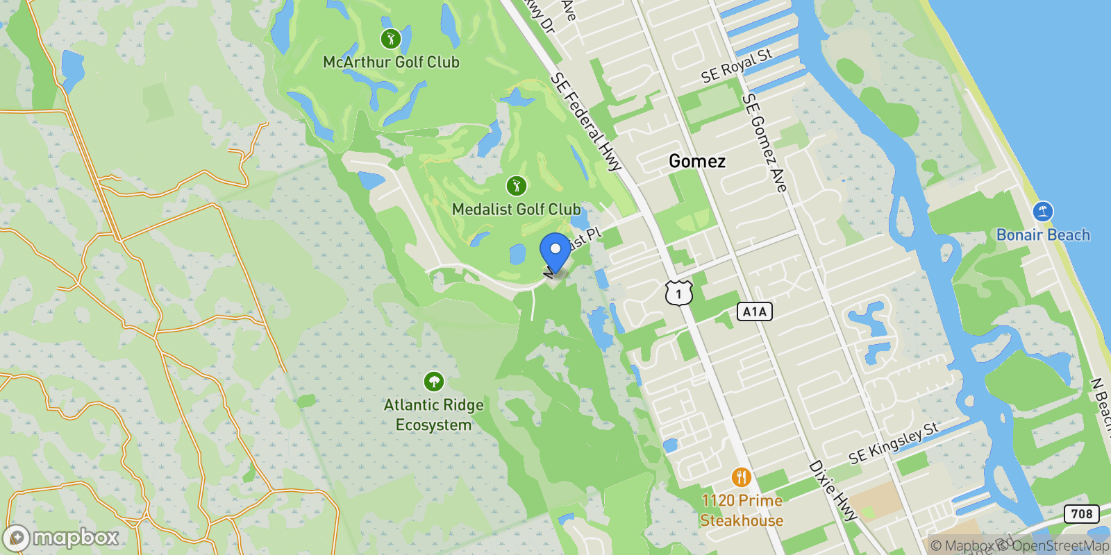 Map showing 10405 SE Slash Pine Court, Hobe Sound, Florida, United States.