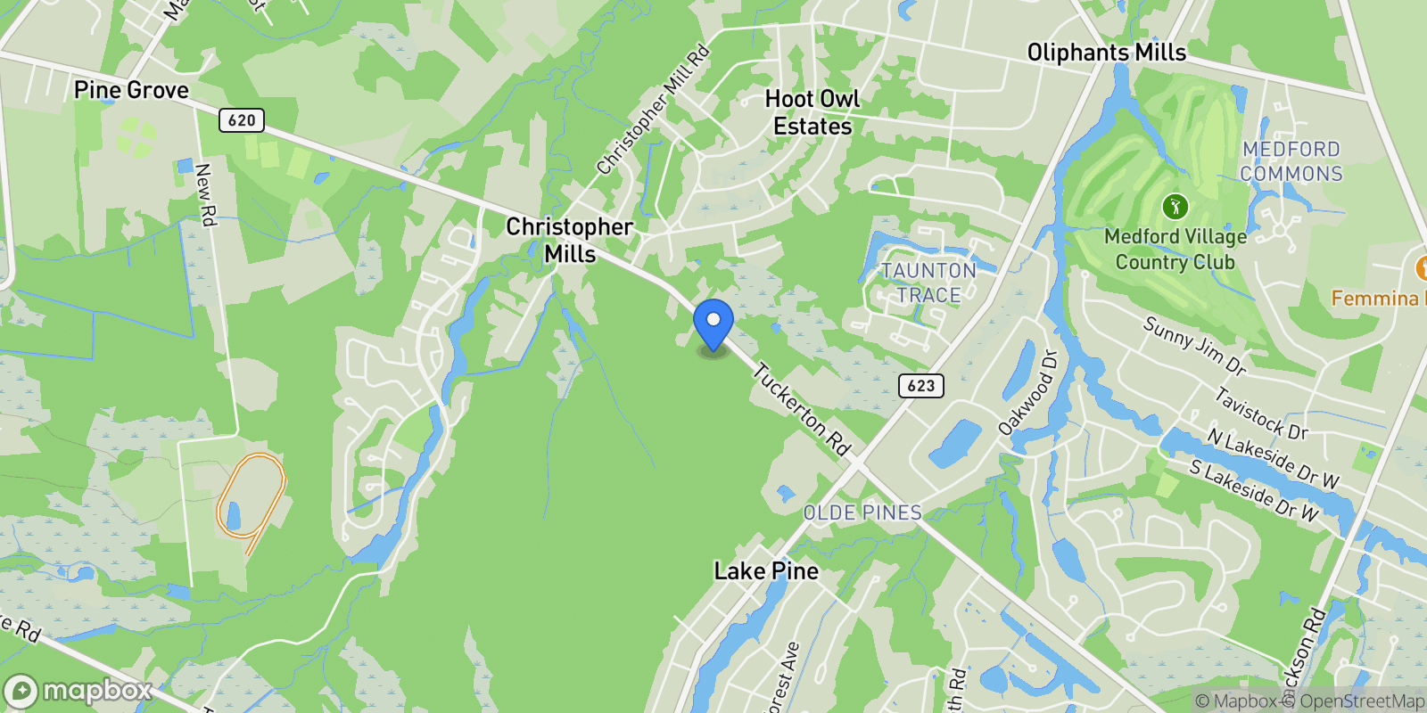 Map showing 162 TUCKERTON RD ROAD, MEDFORD, NJ 08055, Medford Lakes, New Jersey, United States.