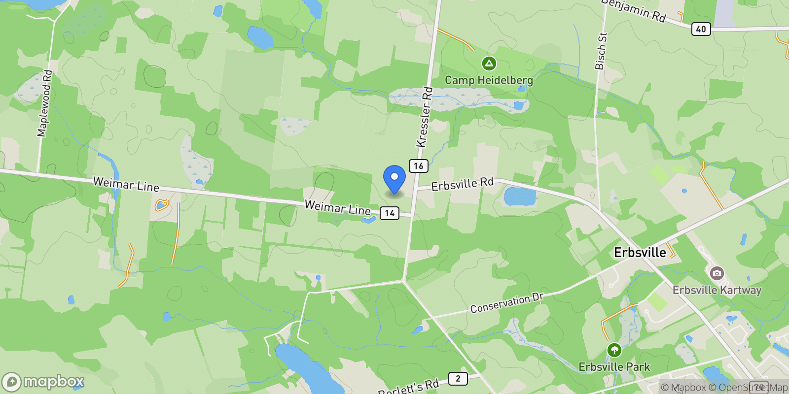 Map showing 1830 Kressler Road, Waterloo, Ontario, Canada.