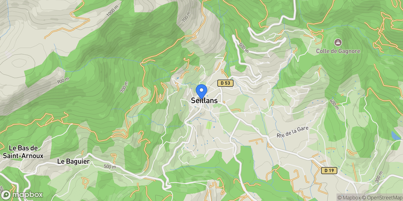 Map showing Seillans, Provence-Alpes-Côte d'Azur, France.