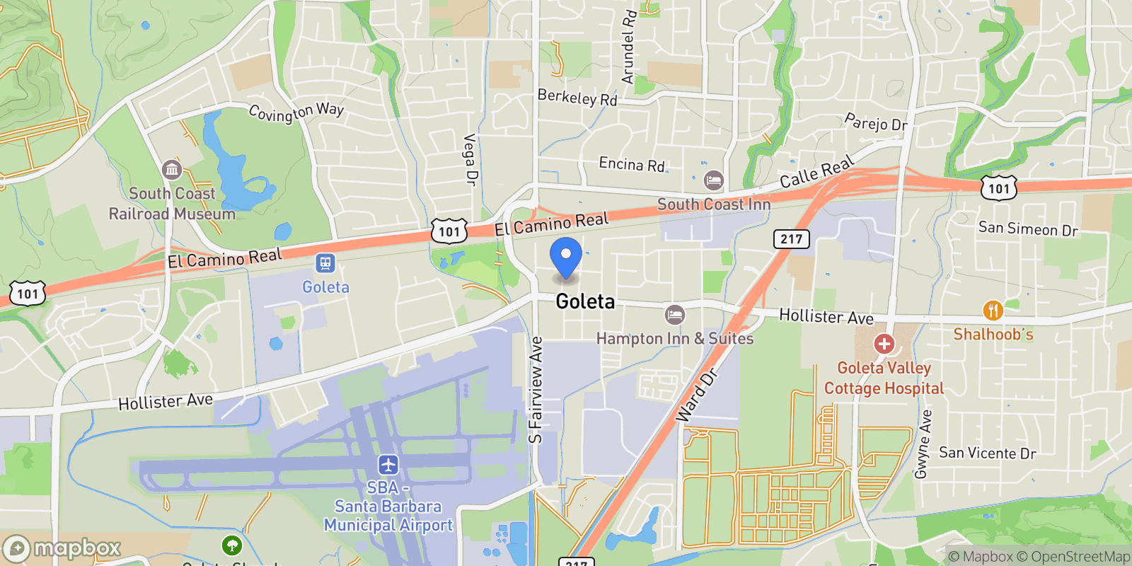 Map showing 150-160 Orange Avenue, GOLETA, CA 93117, Goleta, California, United States.