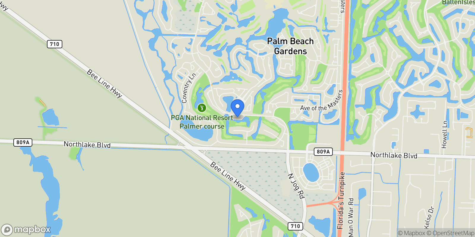 Map showing 1207 General Pointe Trace, Palm Beach Gardens, Florida, United States.