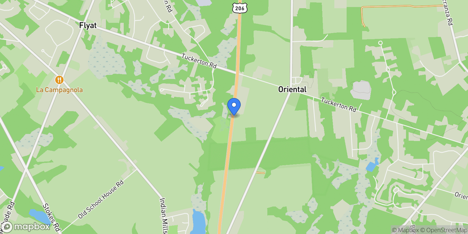 Map showing 1240 ROUTE 206, SHAMONG, NJ 08088, Southampton Township, New Jersey, United States.