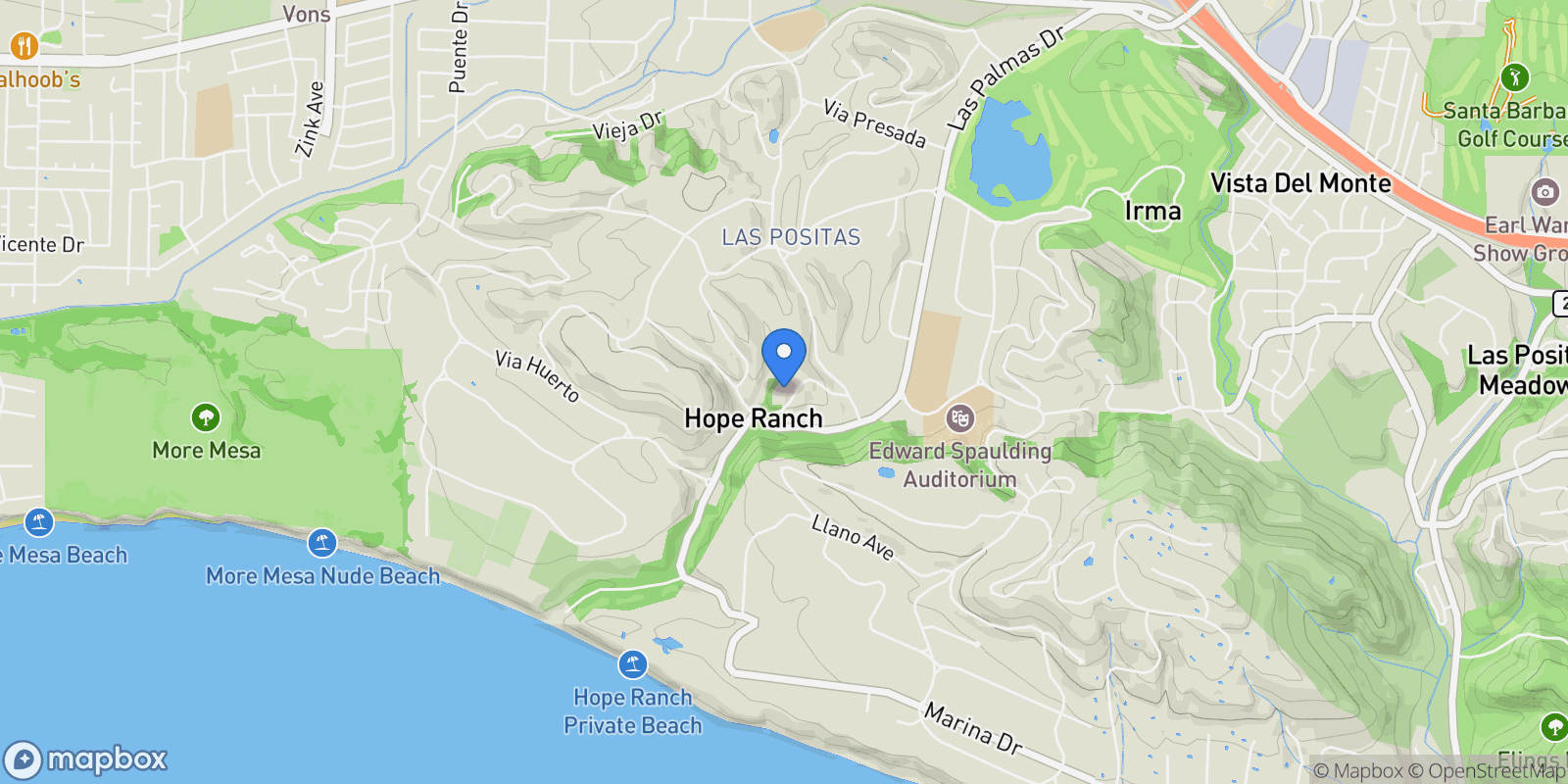 Map showing 4356 Via Glorieta, Santa Barbara, CA 93110, Santa Barbara, California, United States.