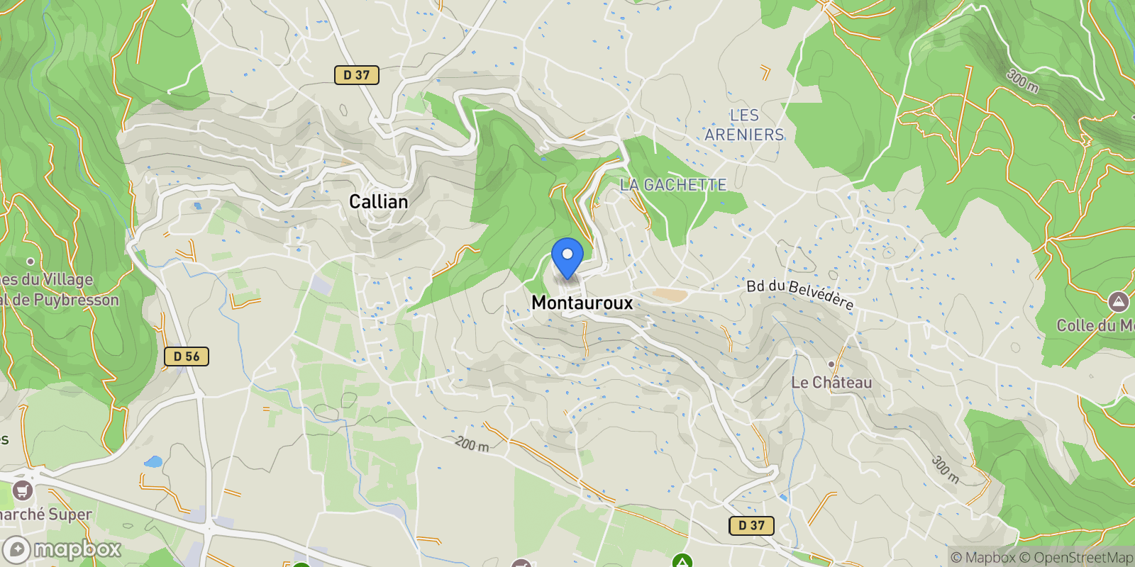 Map showing Montauroux, Provence-Alpes-Côte d'Azur, France.