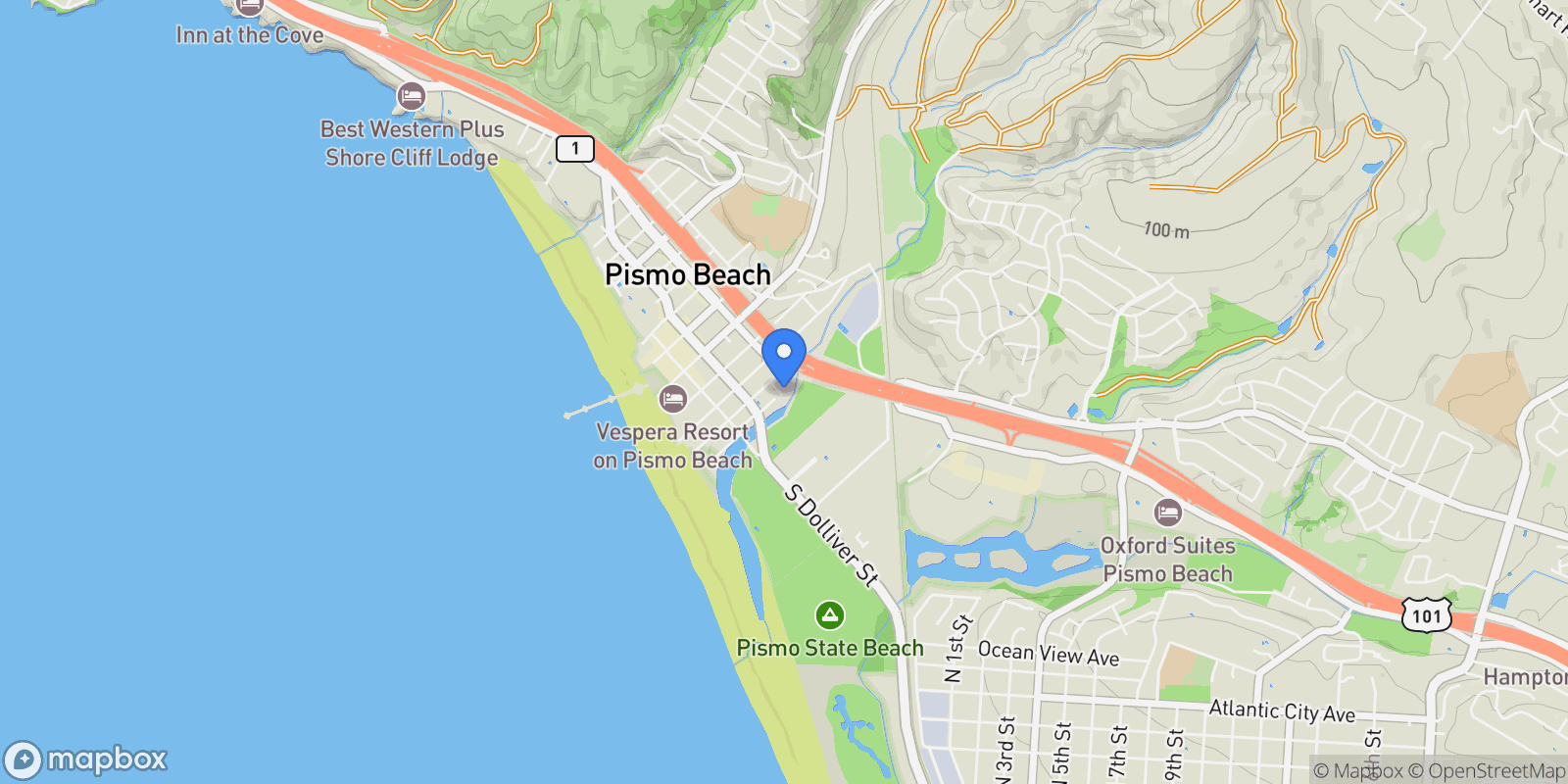 Map showing 372 Park Ave Avenue, Pismo Beach, CA 93449, Pismo Beach, California, United States.