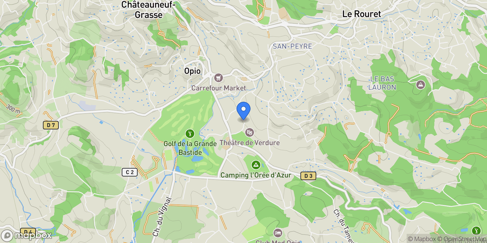 Map showing Opio, Provence-Alpes-Côte d'Azur, France.