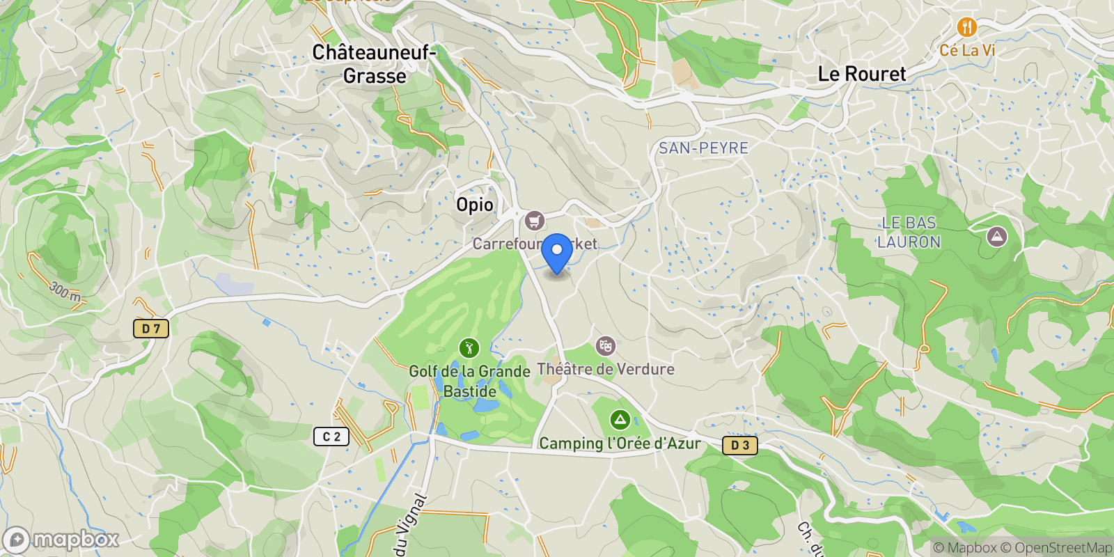 Map showing Opio, Provence-Alpes-Côte d'Azur, France.