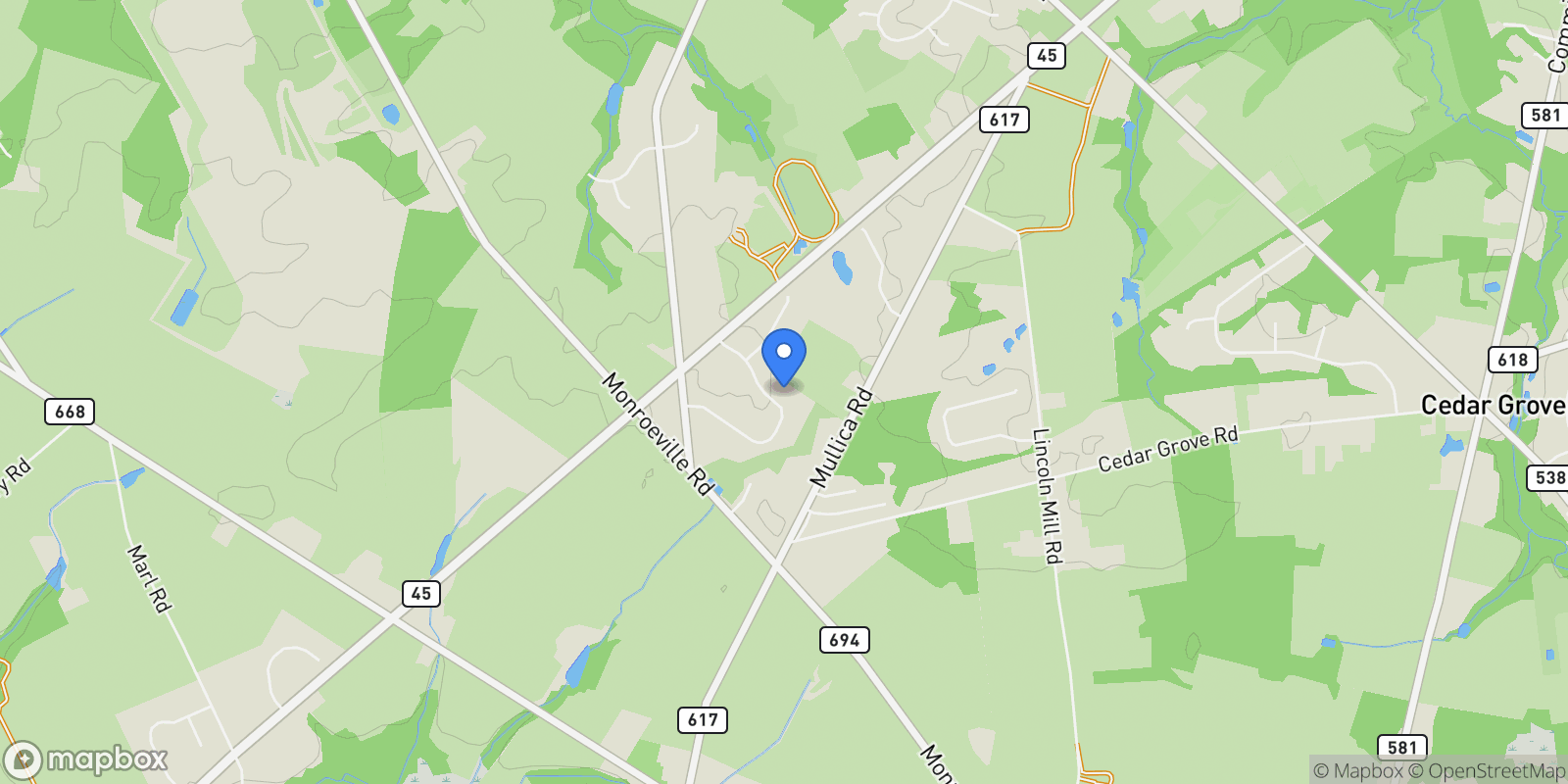 Map showing 104 DANTON LN LANE, MULLICA HILL, NJ 08062, 08062, New Jersey, United States.