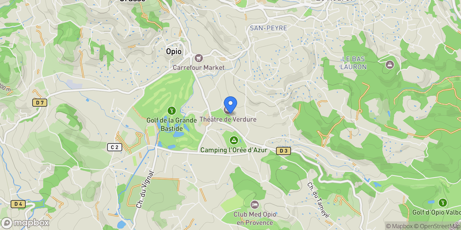 Map showing Opio, Provence-Alpes-Côte d'Azur, France.