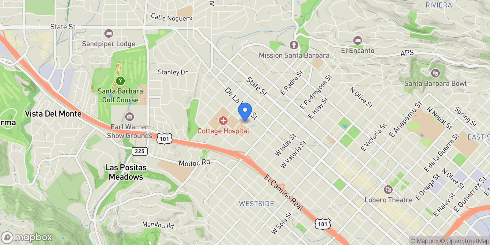 Map showing 2128 Bath Street, SANTA BARBARA, CA 93105, Santa Barbara, California, United States.