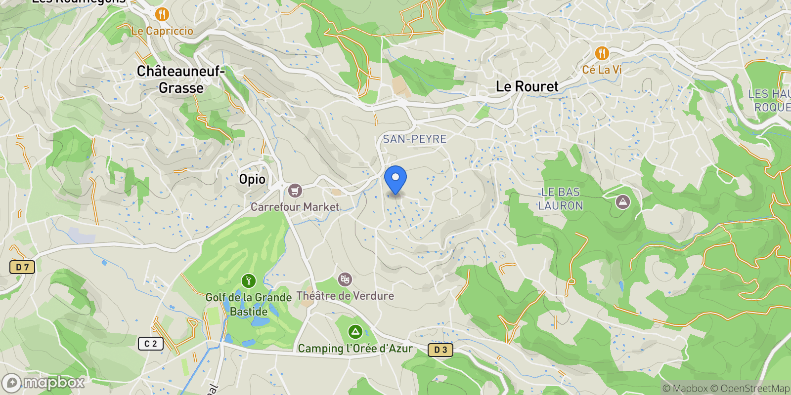 Map showing Opio, Provence-Alpes-Côte d'Azur, France.