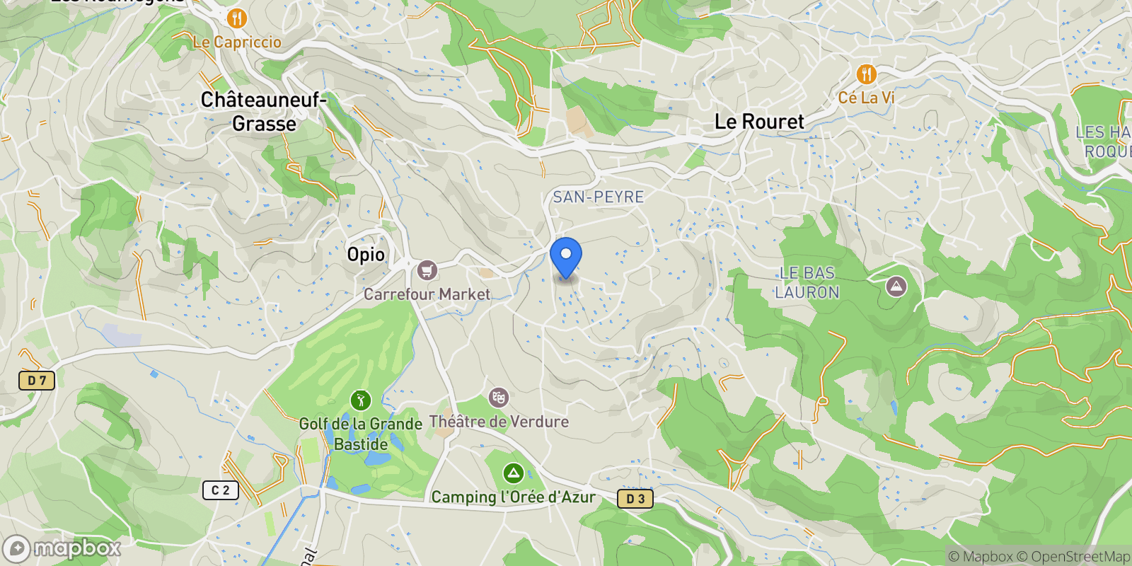 Map showing Opio, Provence-Alpes-Côte d'Azur, France.