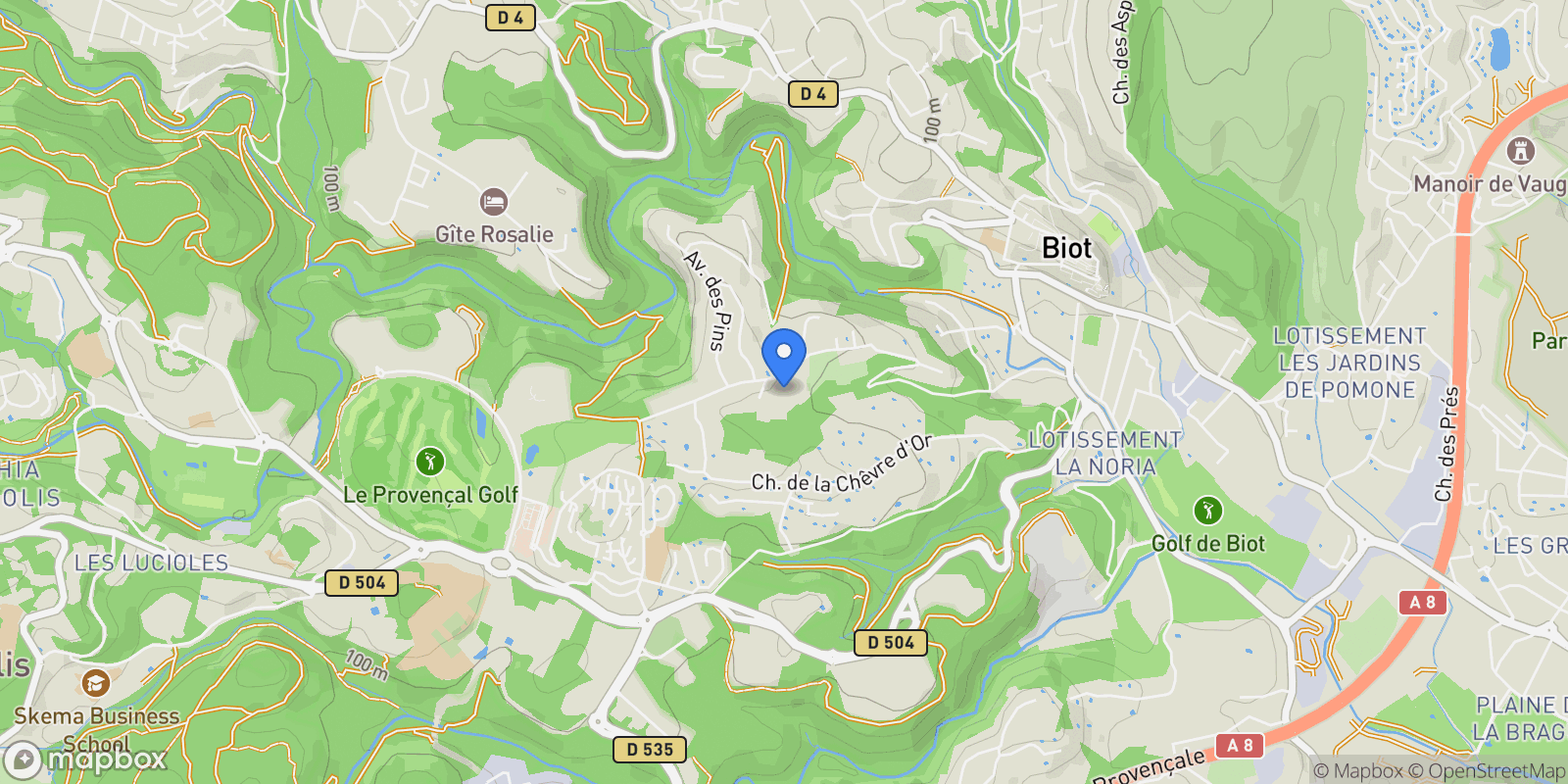 Map showing Biot, Provence-Alpes-Côte d'Azur, France.