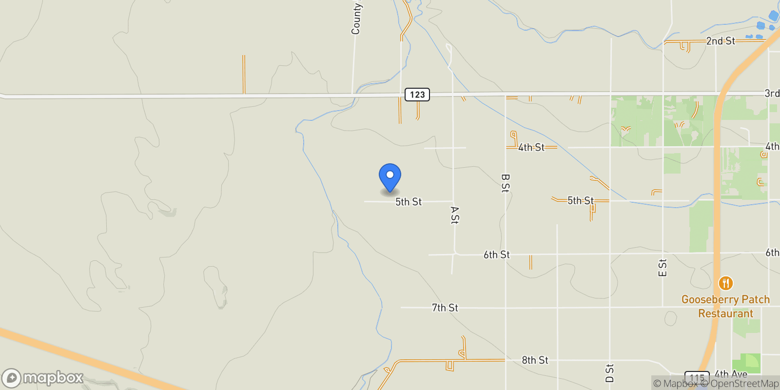 Map showing 39 5th Street, Penrose, CO 81240, Colorado Springs, Colorado, United States.