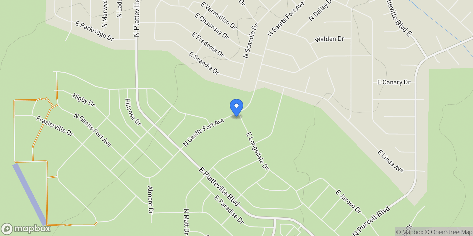 Map showing 1068 N Gantts Fort Ave, Pueblo West, CO 81007, Pueblo West, Colorado, United States.