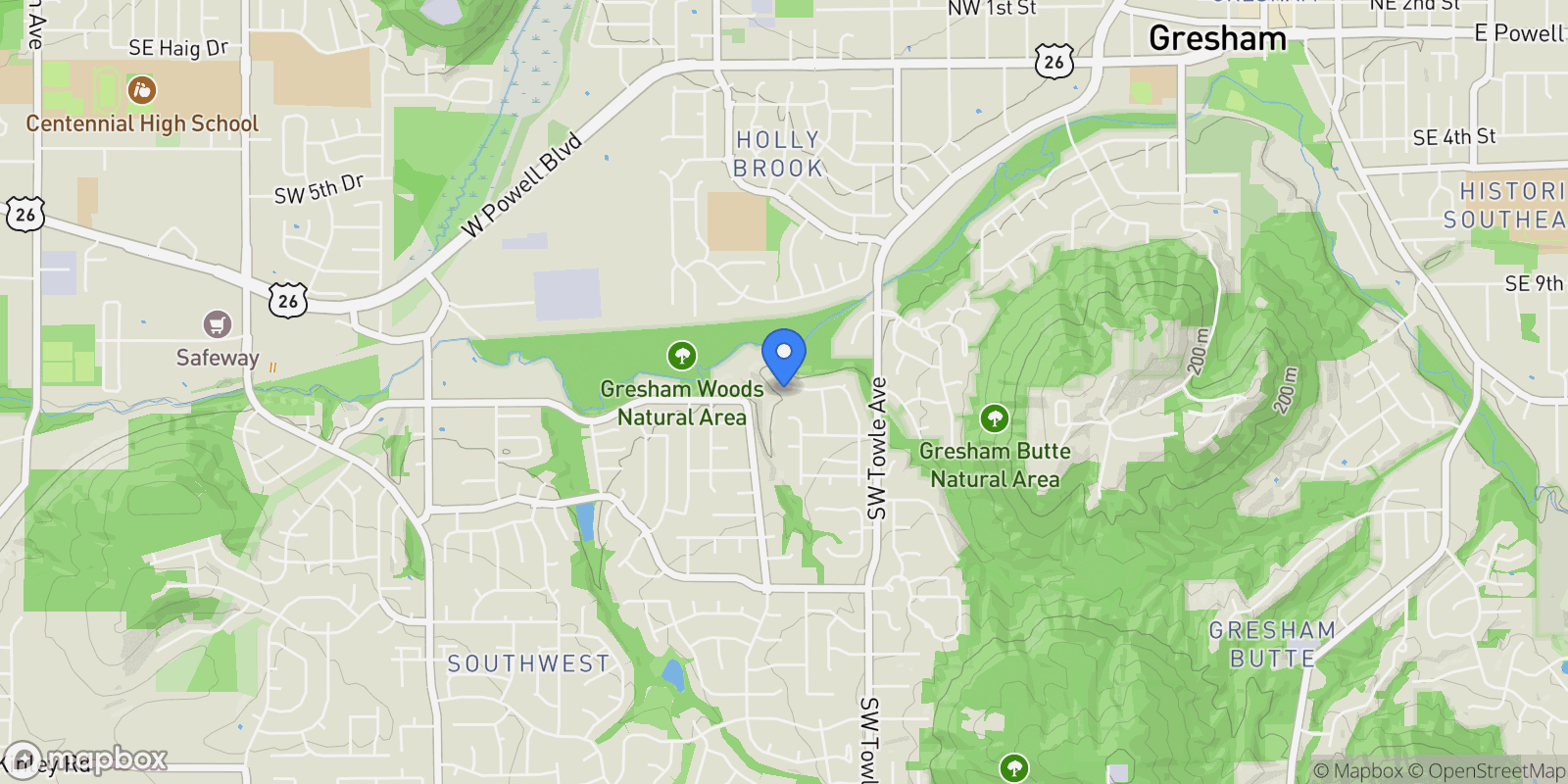 Map showing 1960 SW 13TH CT, Gresham, Oregon, United States.