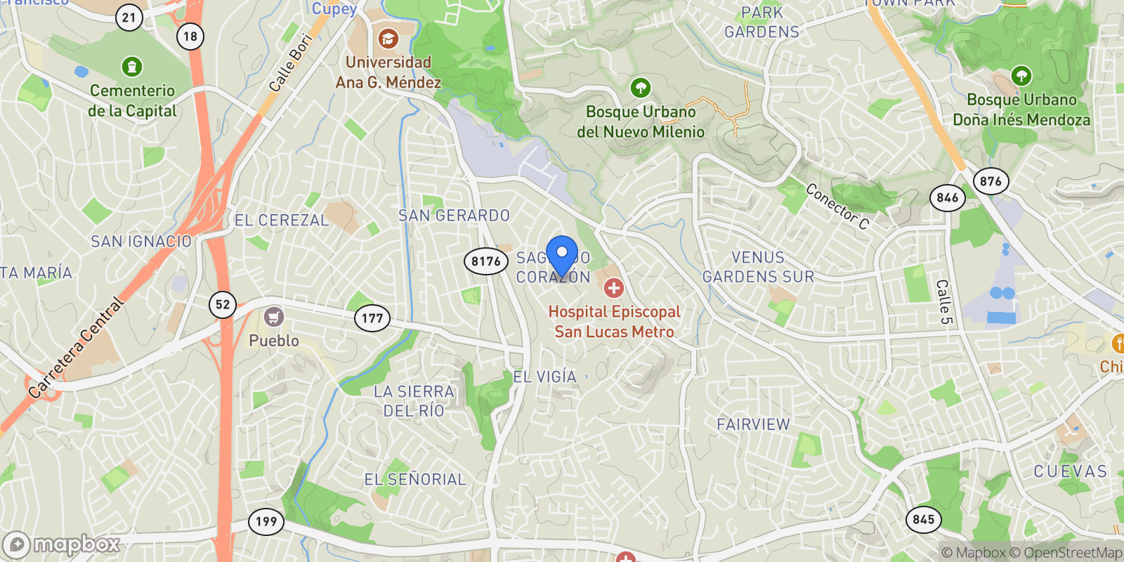 Map showing San Juan SANTA URSULA 1716, San Juan, San Juan, Puerto Rico.