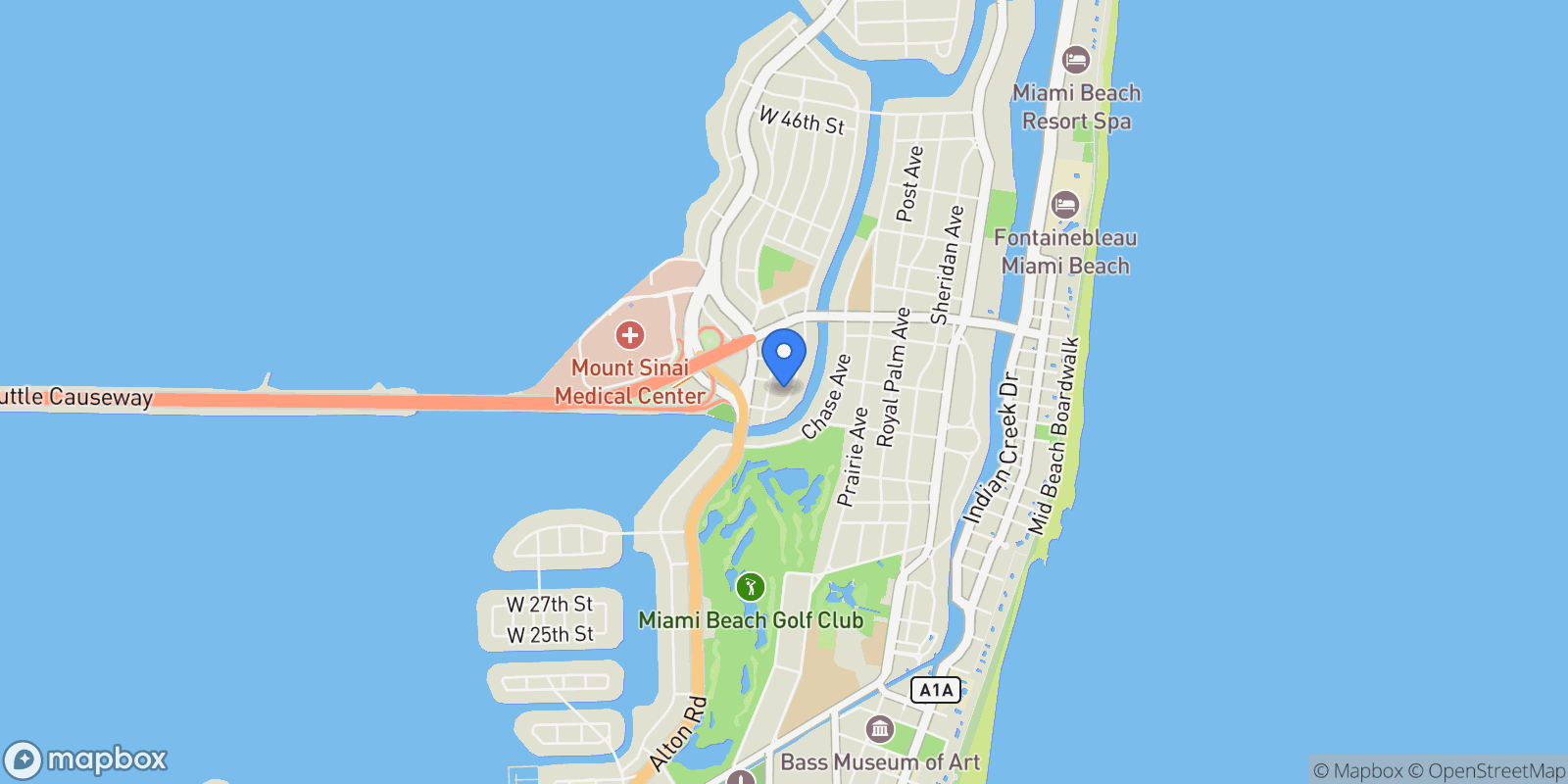 Map showing 3470 N Meridian Ave, Miami Beach, Florida, United States.