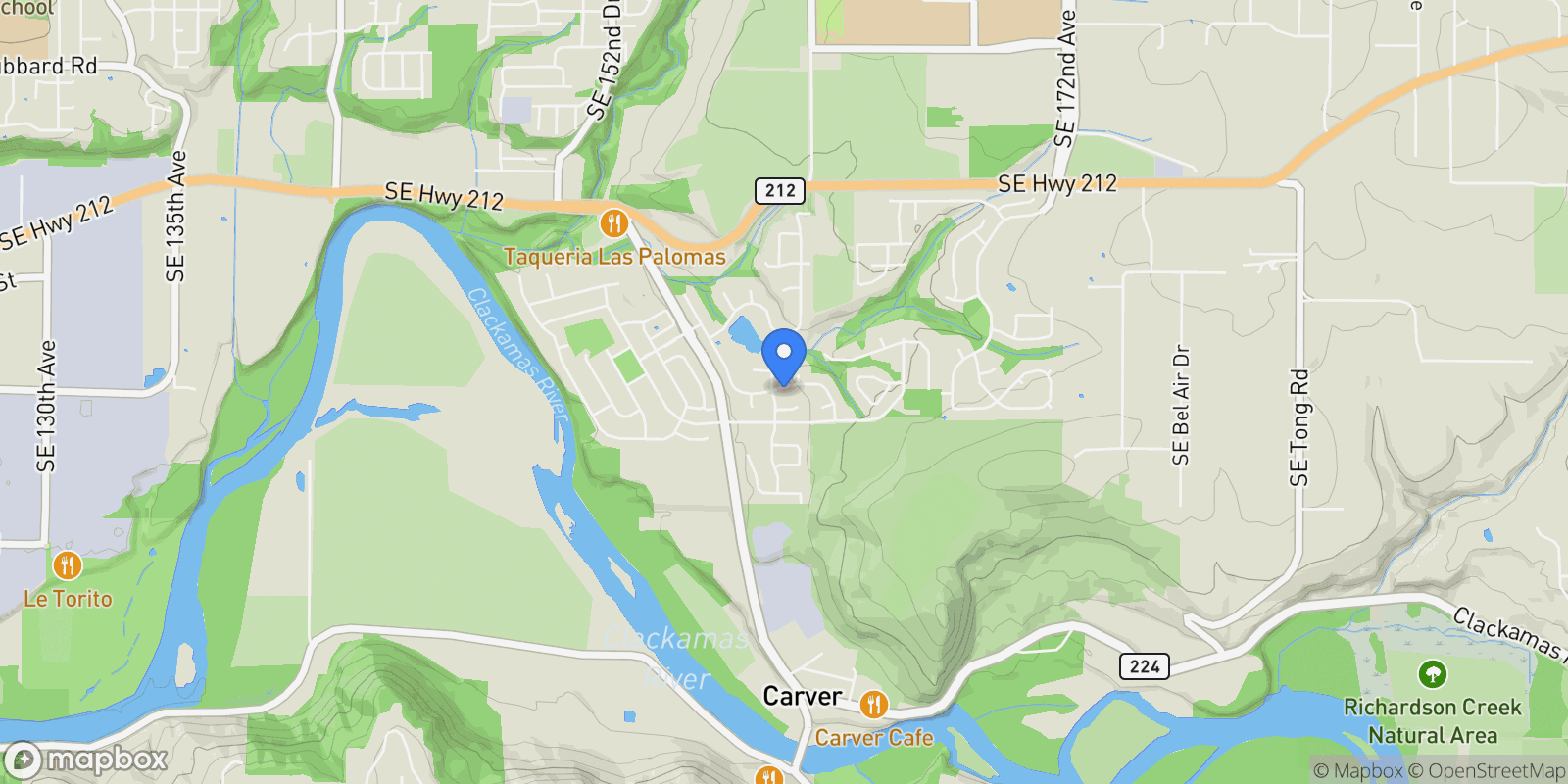 Map showing 16451 SE ORCHARD VIEW LN, Damascus, Oregon, United States.