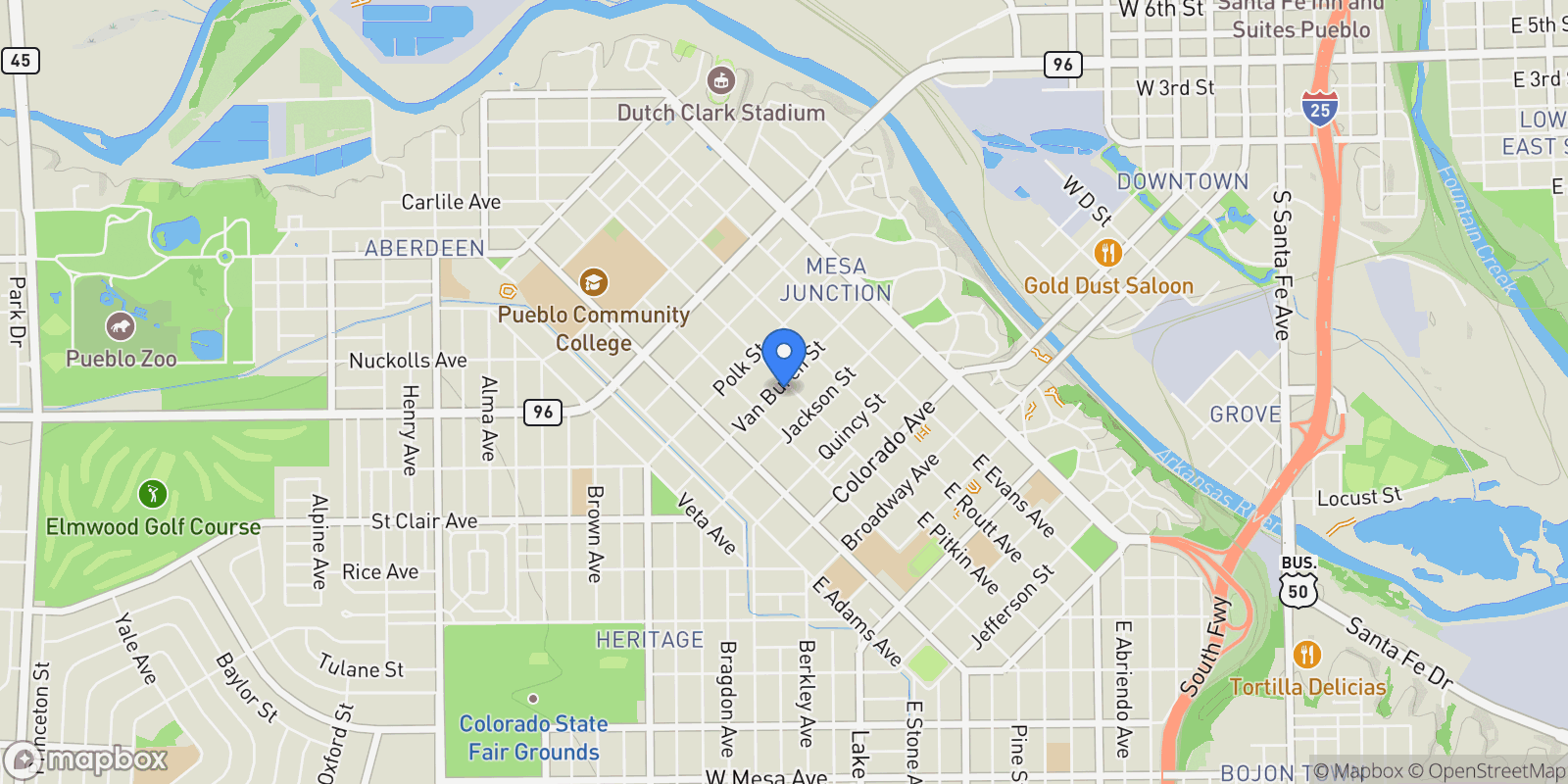 Map showing 326 W Pitkin Ave, Pueblo, CO 81004, Pueblo, Colorado, United States.