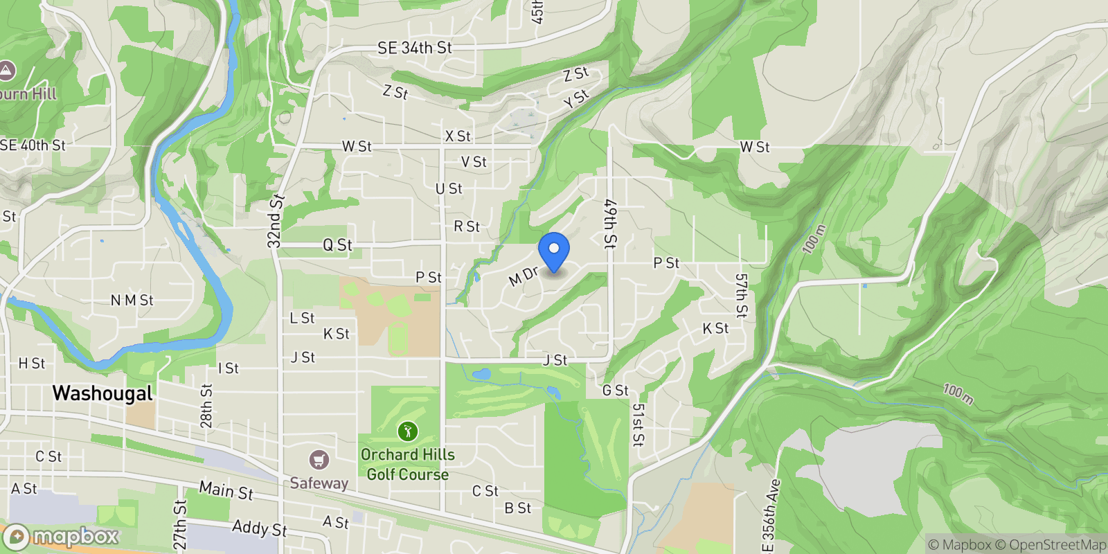 Map showing 4577 ROLLING MEADOWS DR, Washougal, Washington, United States.