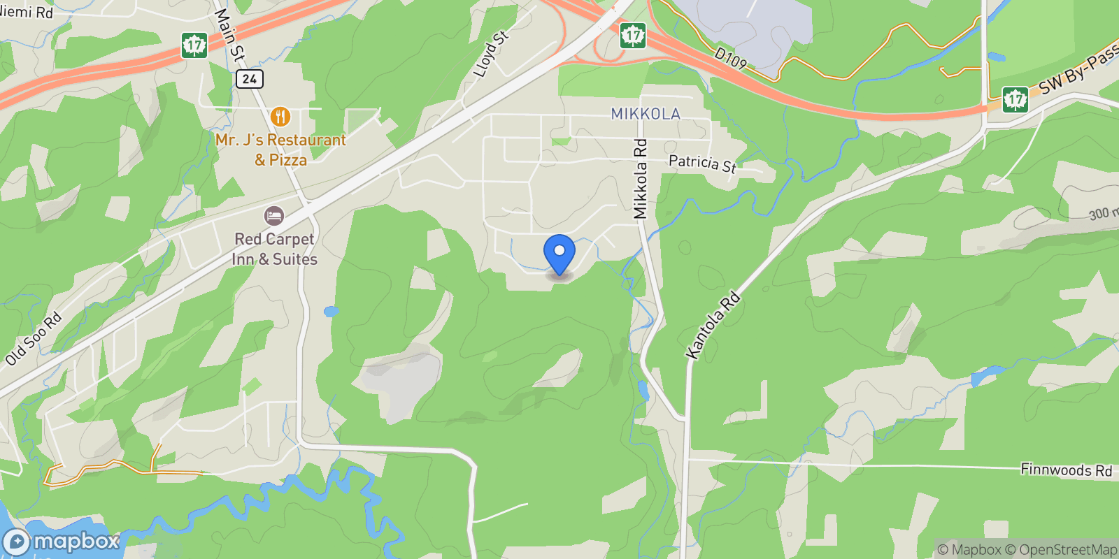 Map showing 41 Bonnie Drive, Greater Sudbury, Ontario, Canada.
