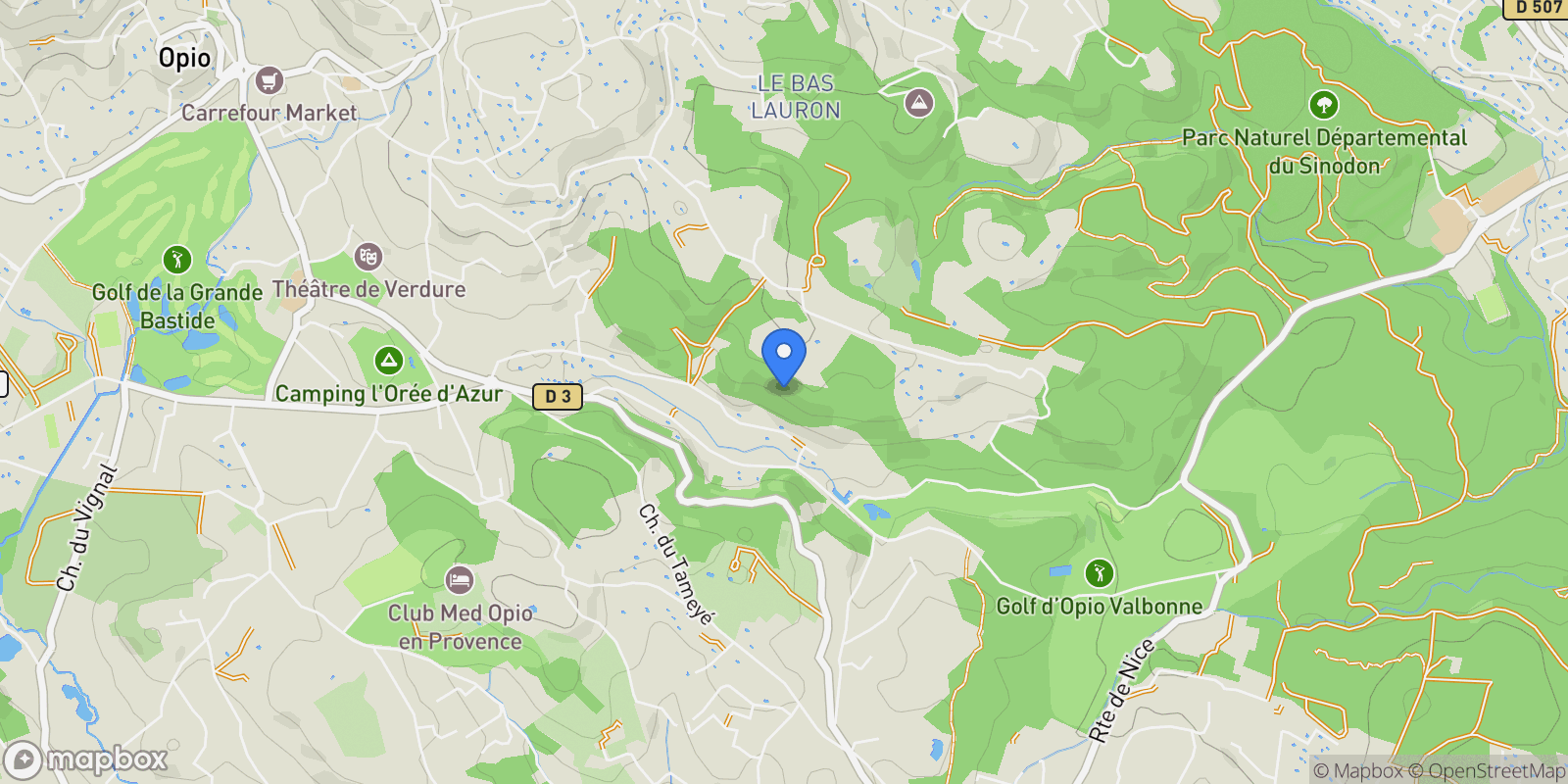 Map showing Opio, Provence-Alpes-Côte d'Azur, France.