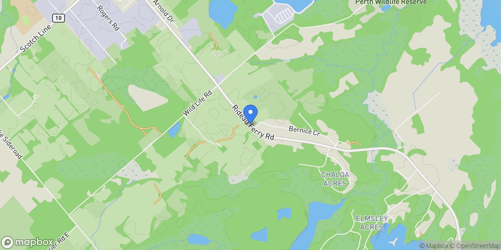 Map showing 2638 Rideau Ferry Road, Drummond-North Elmsley, ON K7H0G5, Perth, Ontario, Canada.