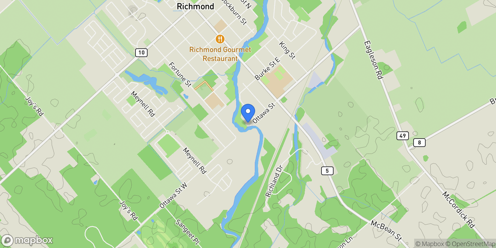 Map showing 6197 OTTAWA STREET, OTTAWA, ON K0A 2Z0, Ottawa, Ontario, Canada.