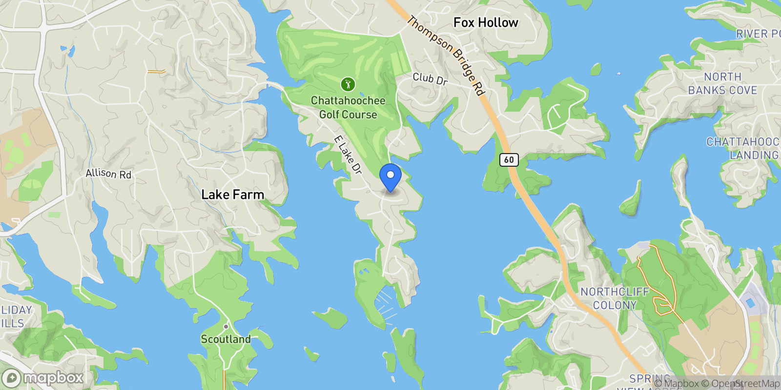 Map showing Gainesville, Georgia, United States.