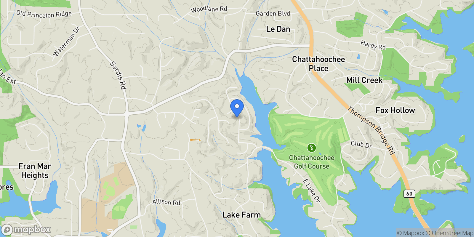 Map showing Gainesville, Georgia, United States.