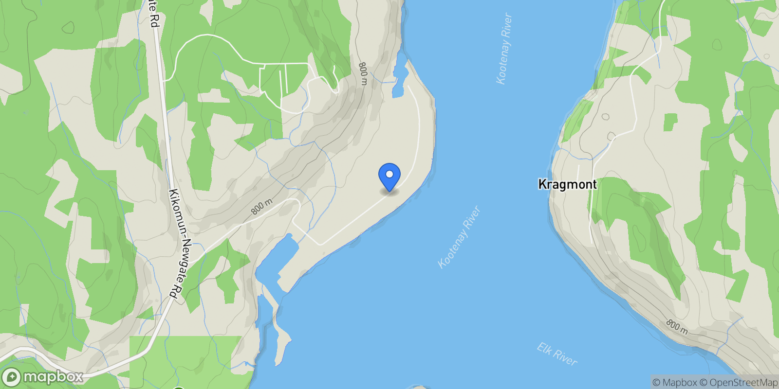 Map showing 1643 Koocanusa Lake Drive, Grasmere, British Columbia, Canada.