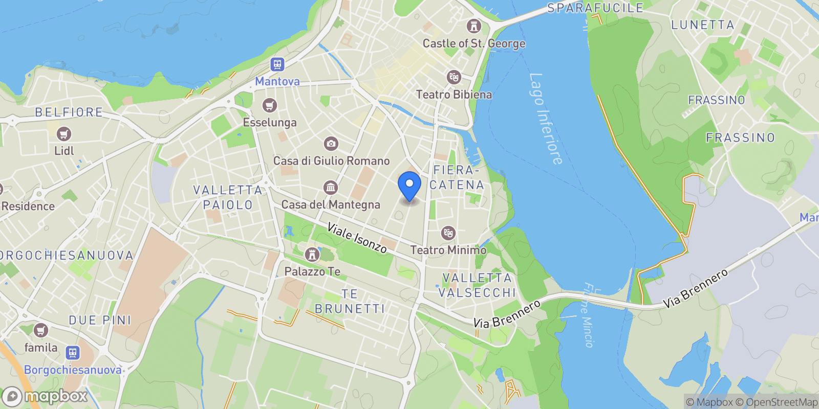 Map showing Mantua, Lombardy, Italy.