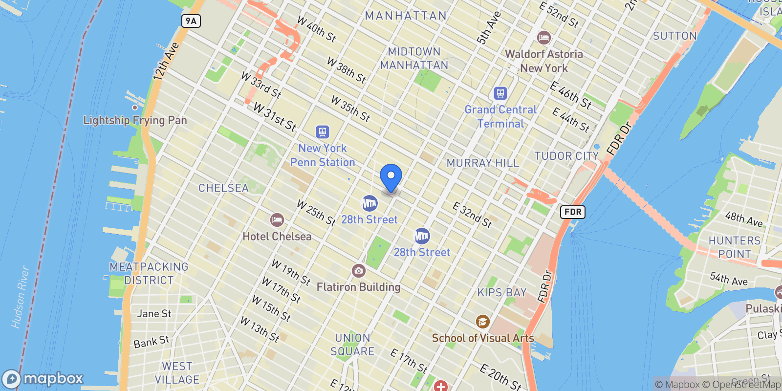 Map showing 277 5th Ave, New York, NY 10010, USA, New York, New York, United States.