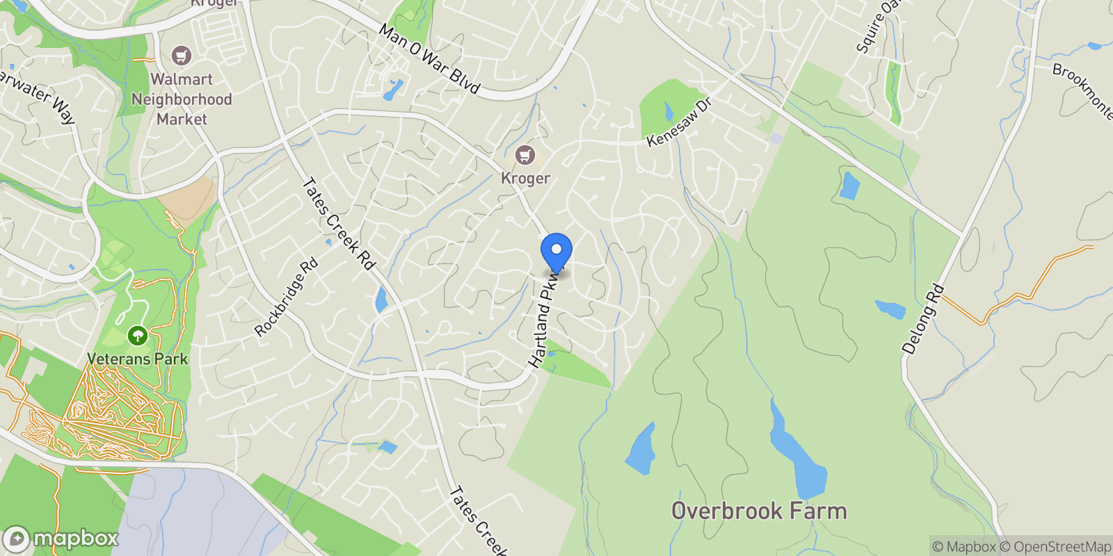 Map showing 4858 Hartland Parkway, Lexington, KY 40515, Lexington, Kentucky, United States.