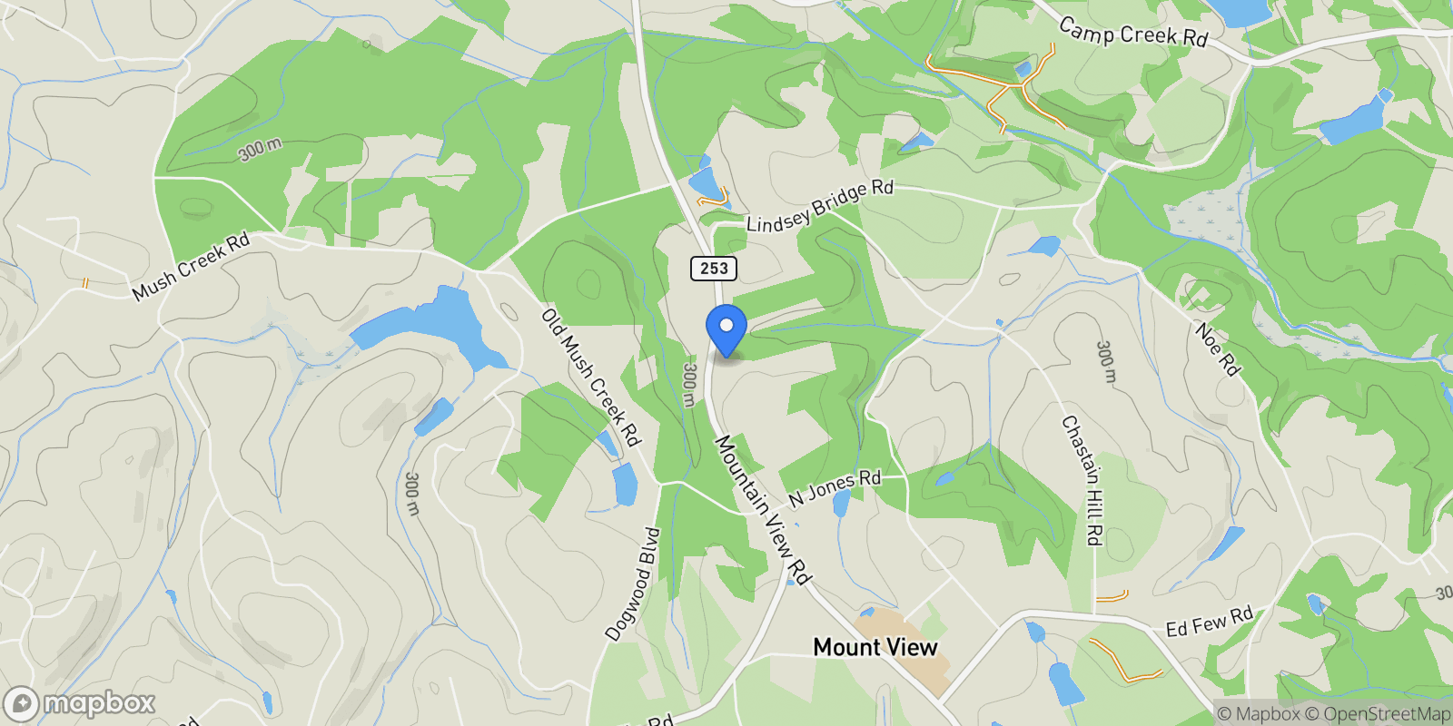 Map showing 6910 Mountain View Road, Taylors, SC 29687, Taylors, South Carolina, United States.