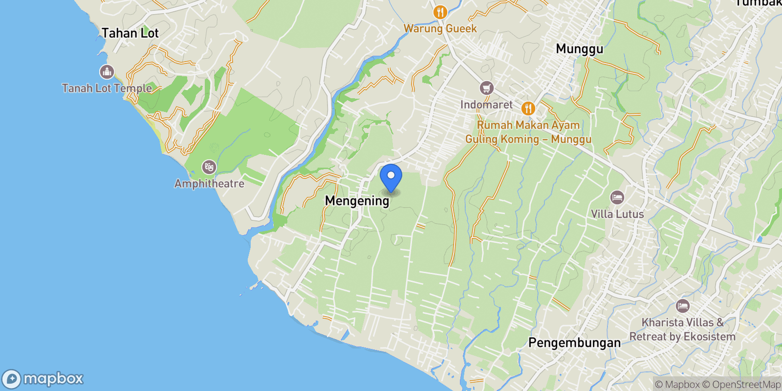 Map showing Cemagi, Mengwi, Badung Regency, Bali, Indonesia, Bali, Indonesia.