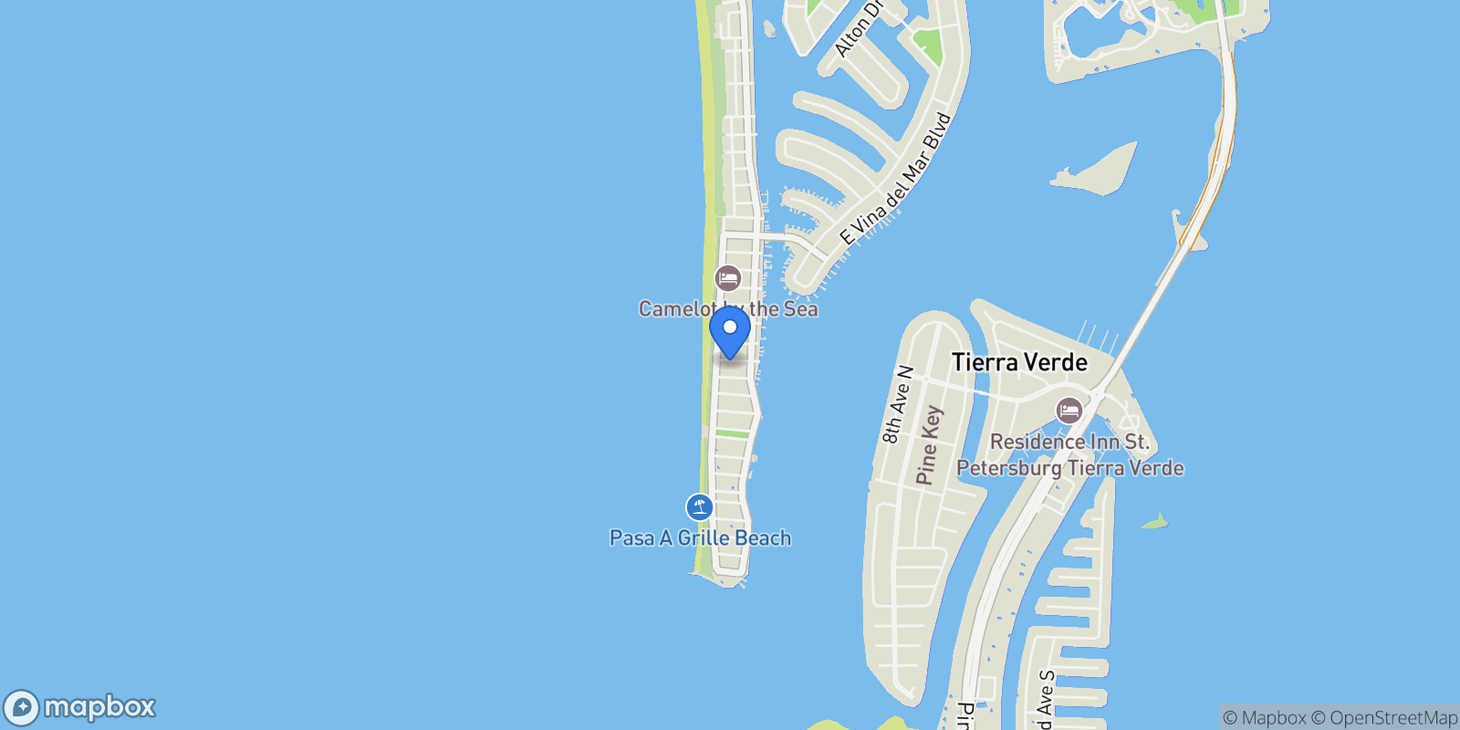Map showing 108 14TH AVENUE #3, St. Pete Beach, Florida, United States.