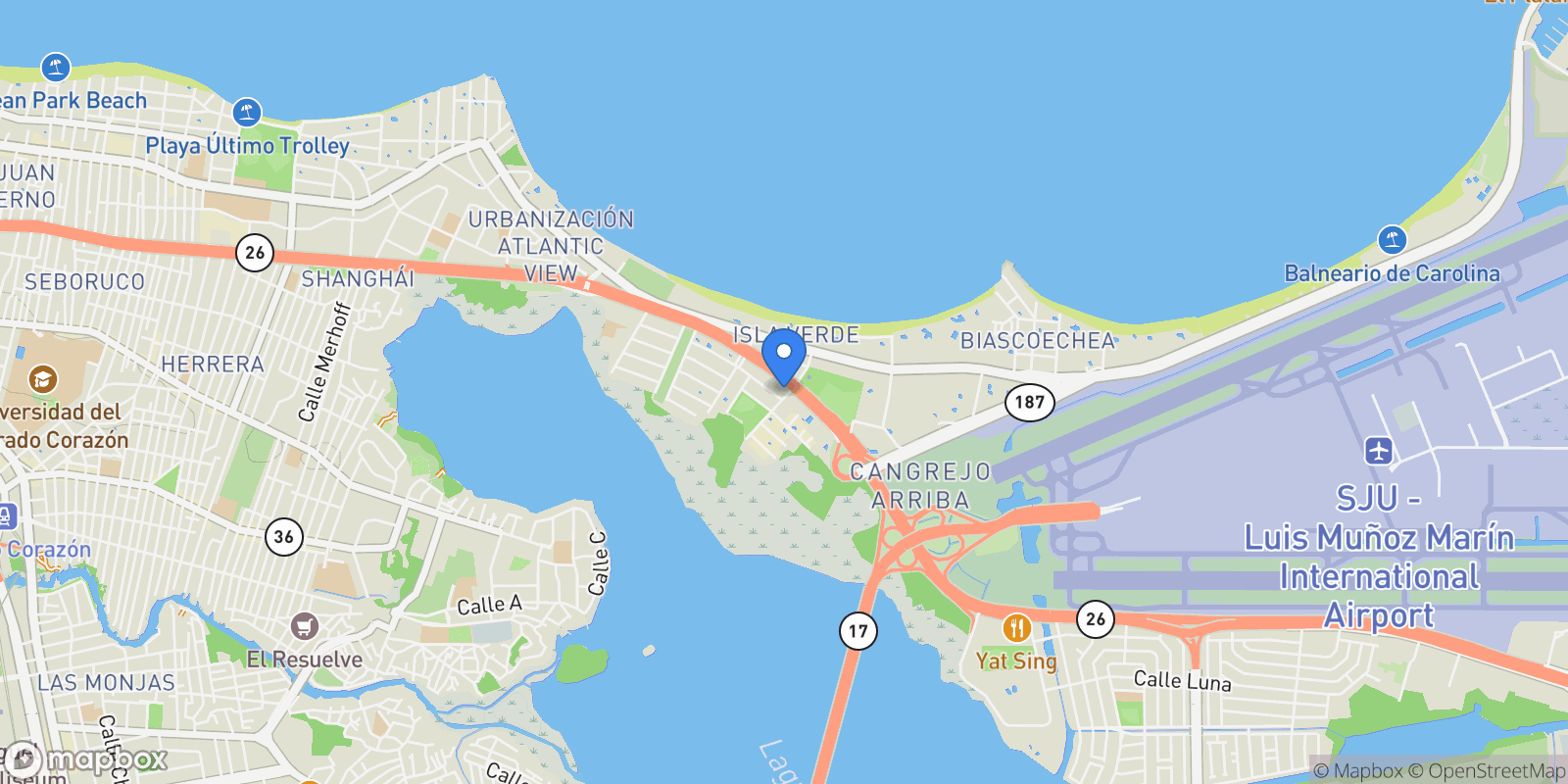 Map showing Carolina RODRIGUEZ EMA ST. 1, Carolina, Carolina, Puerto Rico.