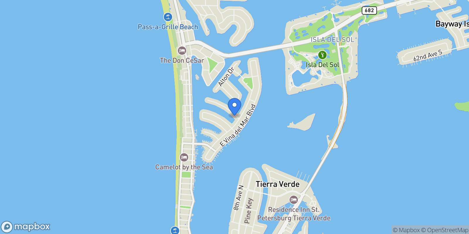 Map showing 482 HERMOSITA DRIVE, St. Pete Beach, Florida, United States.