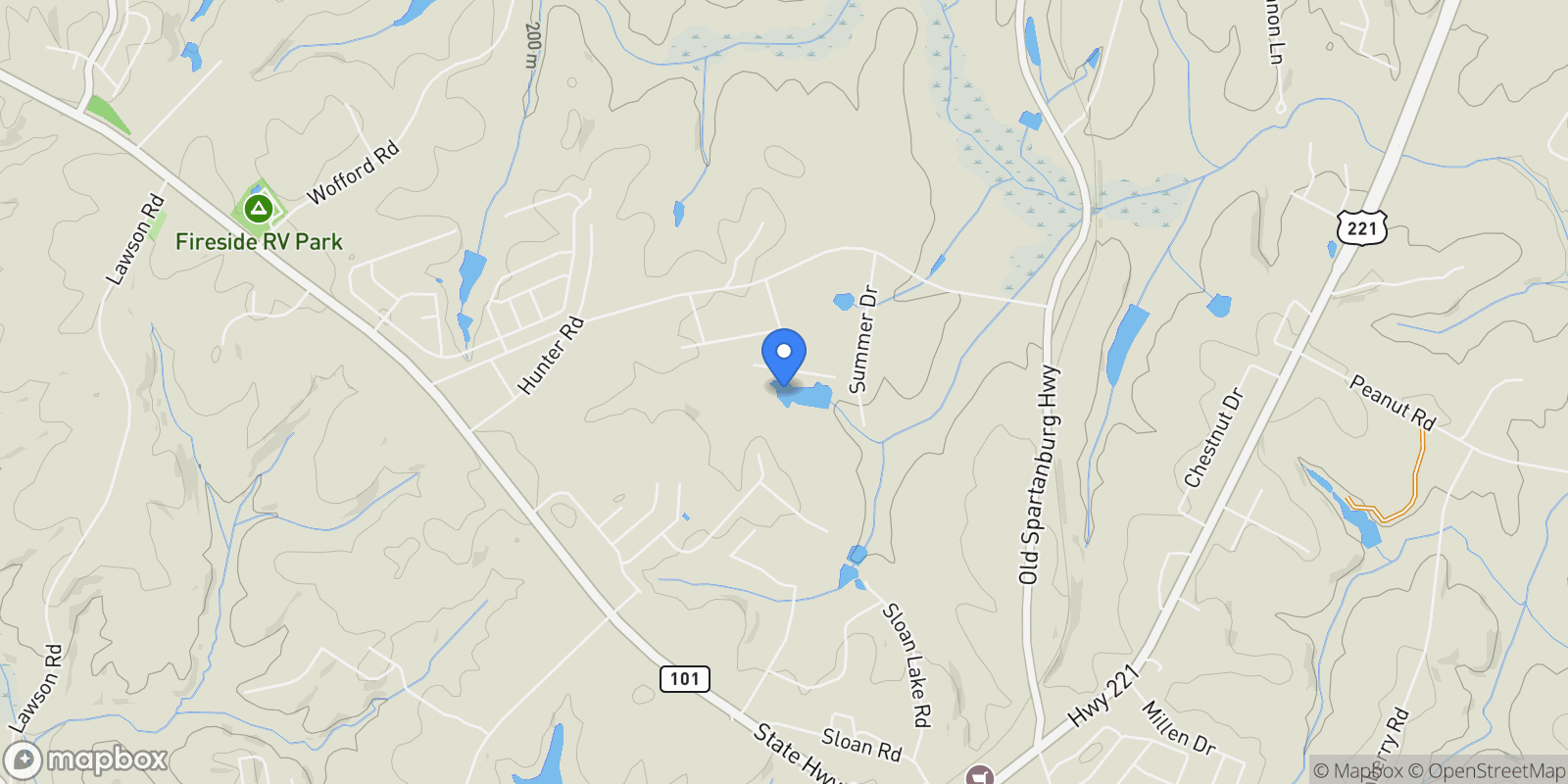 Map showing 00 Casey Road, Woodruff, SC 29388, Woodruff, South Carolina, United States.