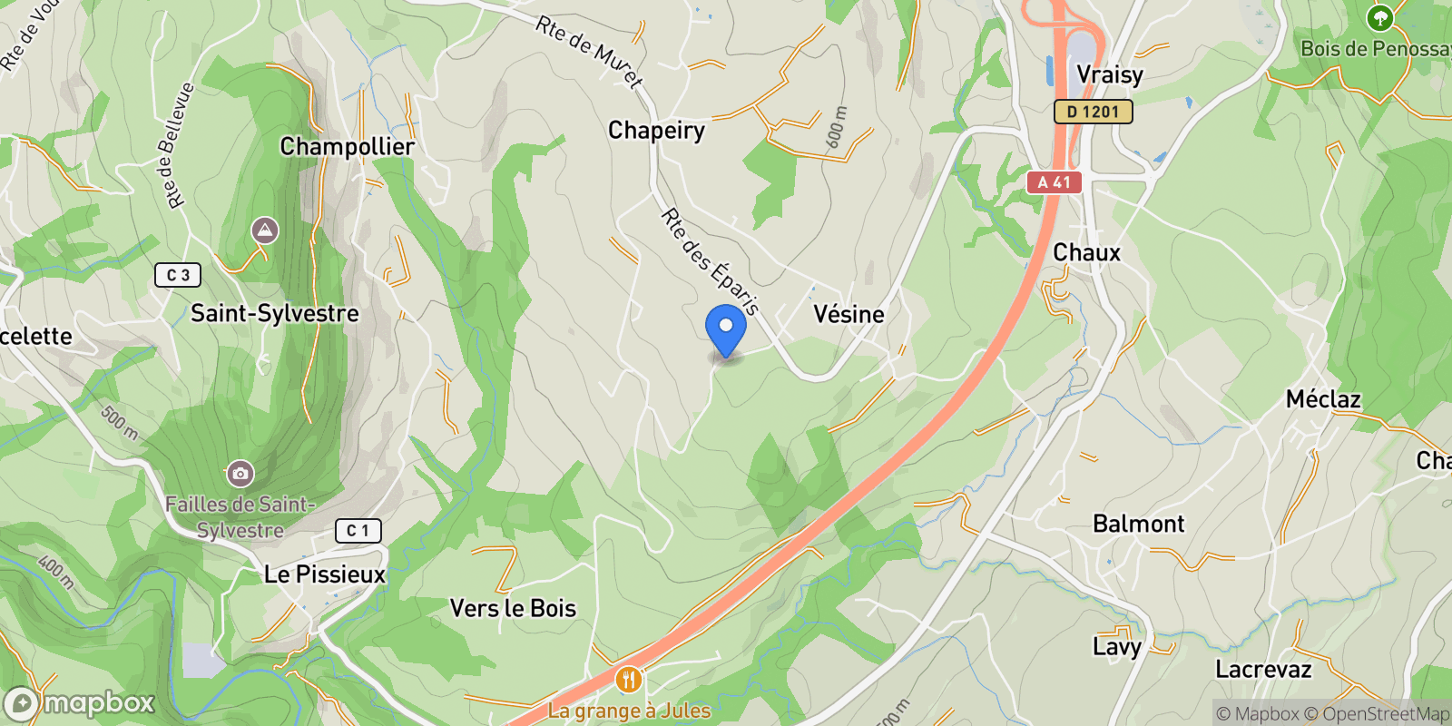 Map showing Chapeiry, Auvergne-Rhône-Alpes, France.