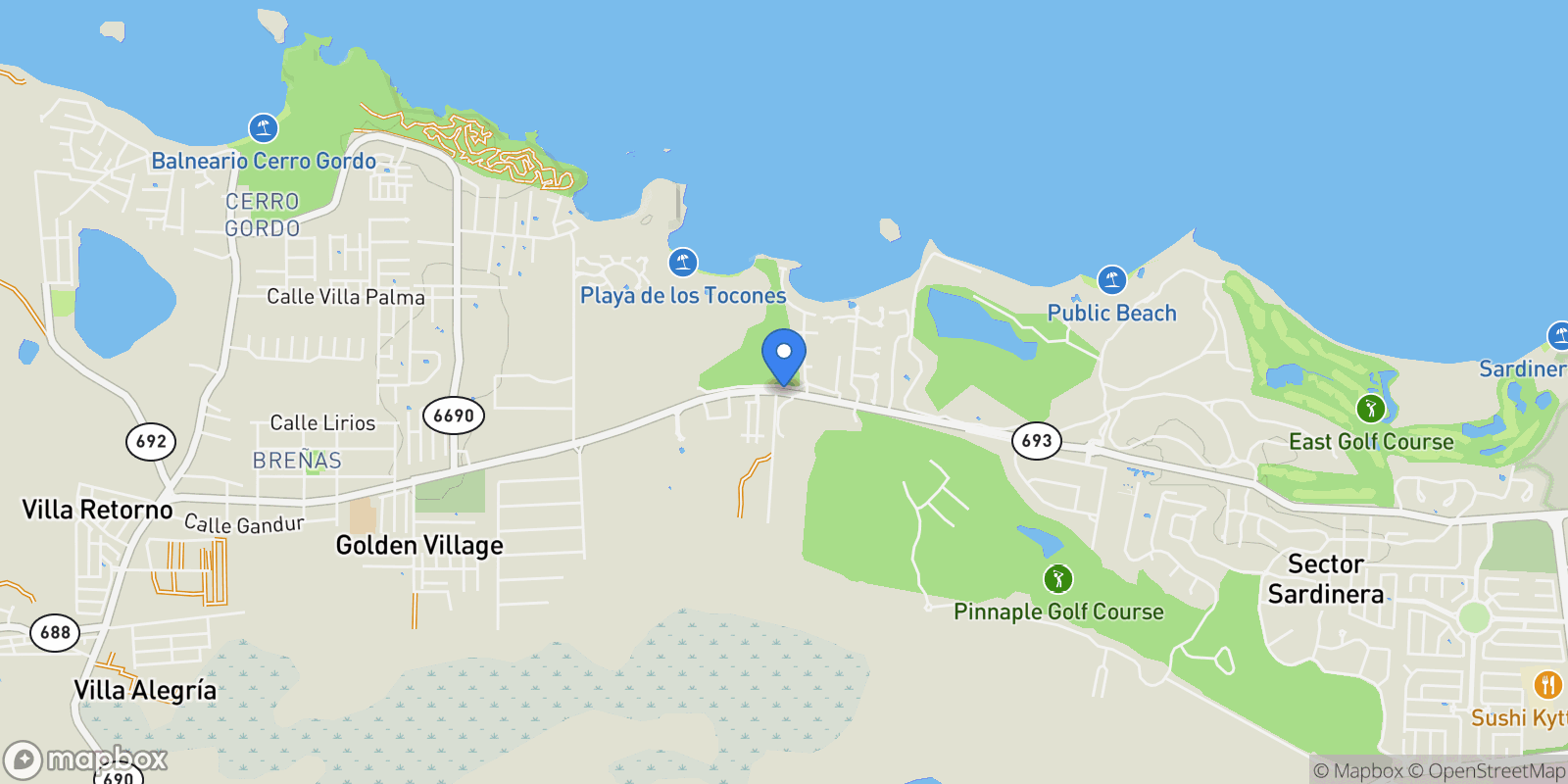 Map showing Dorado DORADO C 693, Dorado, Puerto Rico.