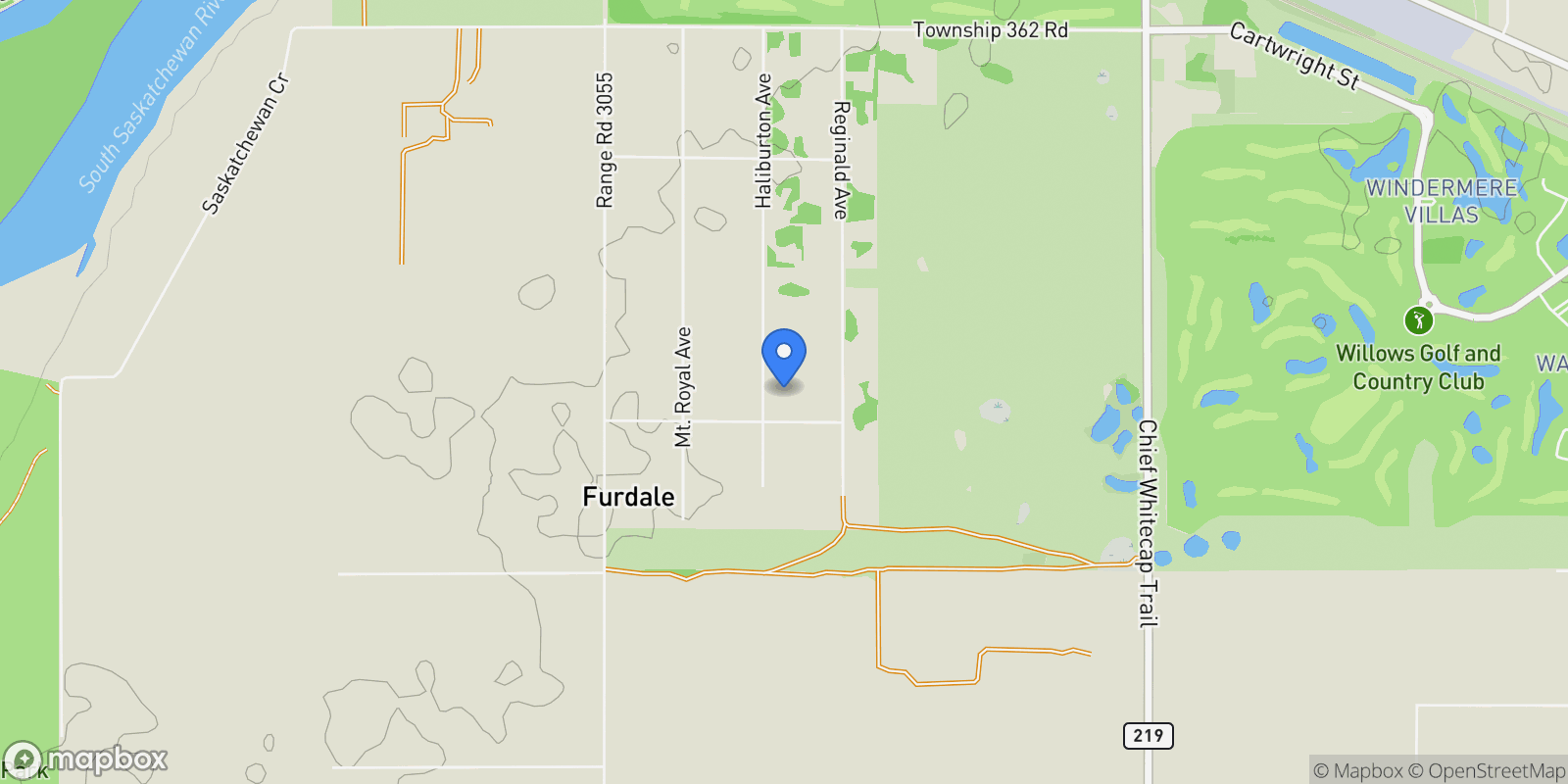 Map showing 3762 Haliburton Avenue, Furdale, Saskatchewan, Canada.