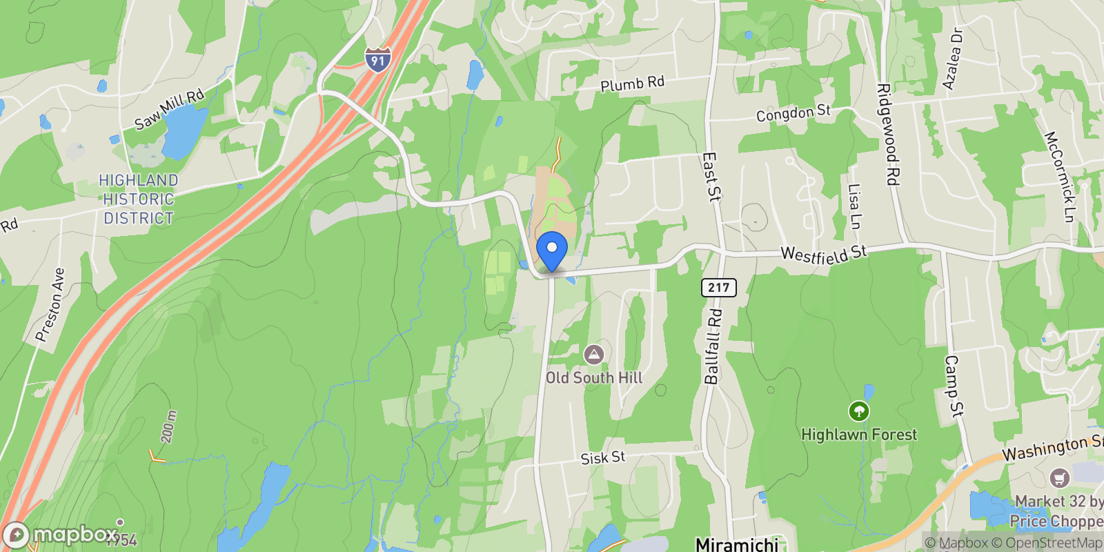 Map showing 601 Higby Road, Middletown, Connecticut, United States.